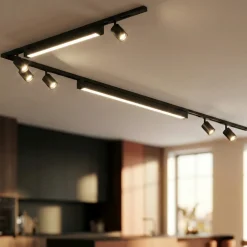 Sistema binario ad angolo 300cm nero led 3000k con spot orientabili