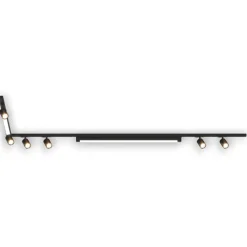Sistema binario ad angolo 300cm nero led 3000k con spot orientabili