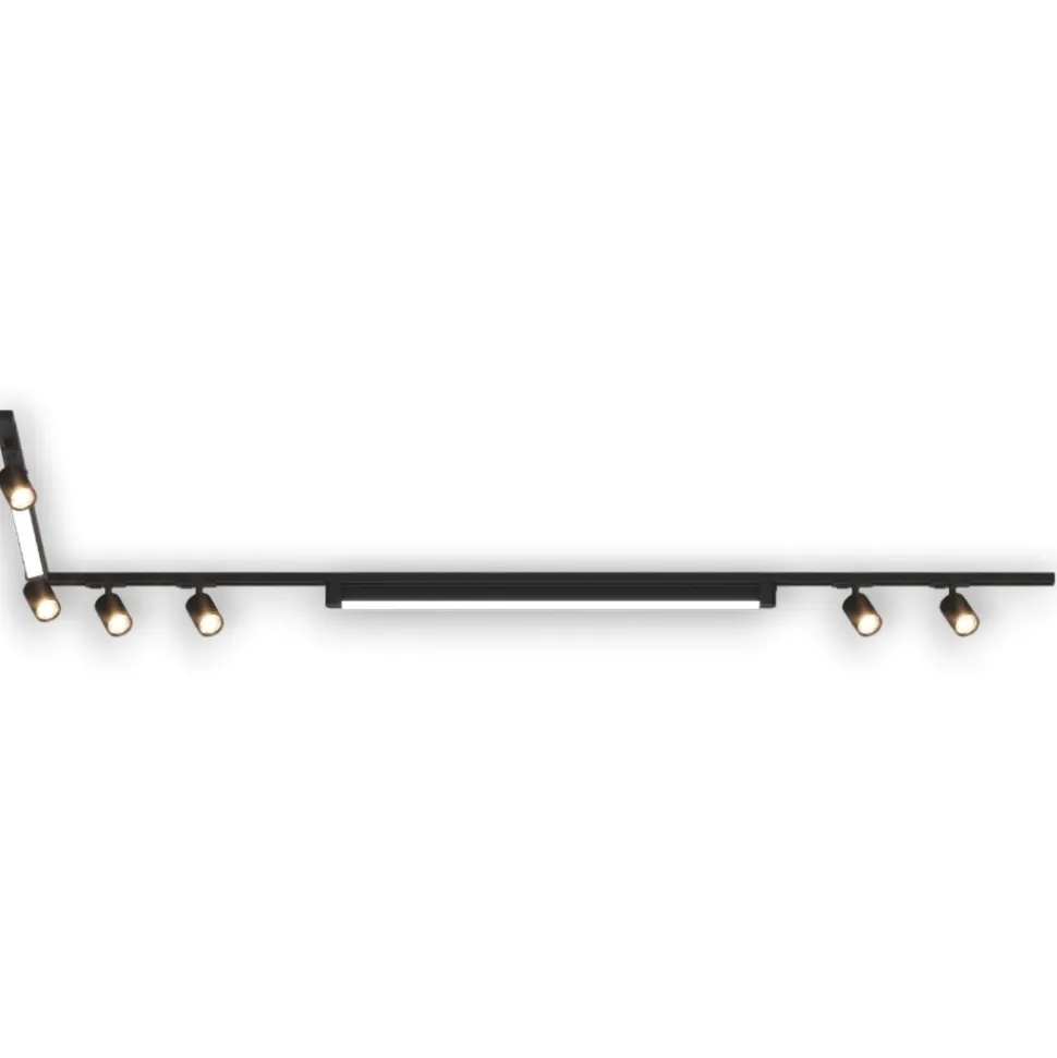 Sistema binario ad angolo 300cm nero led 3000k con spot orientabili