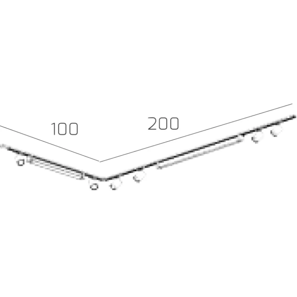 Sistema binario ad angolo 300cm nero led 3000k con spot orientabili