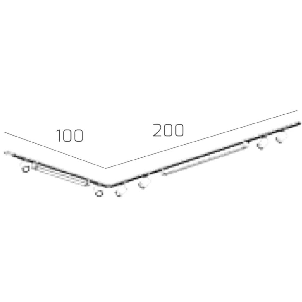 Sistema binario angolare 300cm nero oro led 3000k con spot monofase