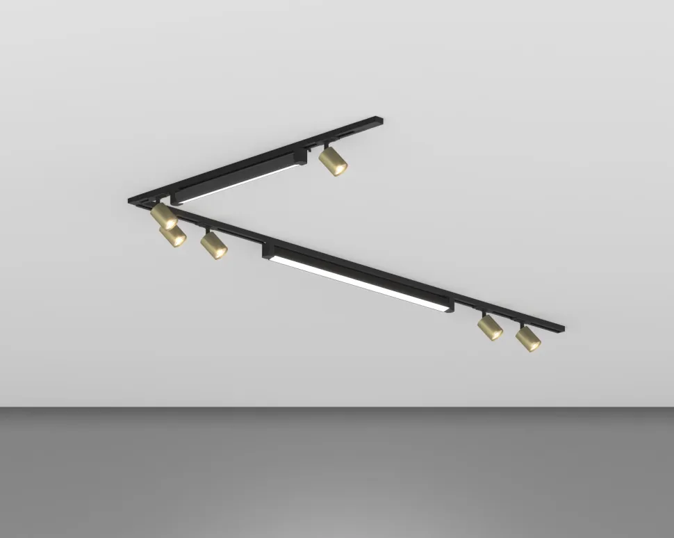 Sistema binario angolare monofase led 4000k spot nero oro