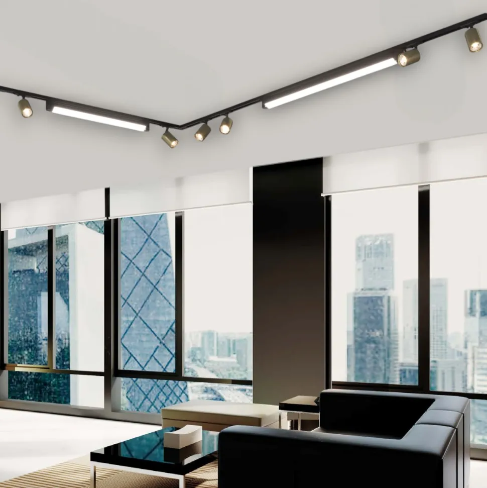 Sistema binario angolare monofase led 4000k spot nero oro