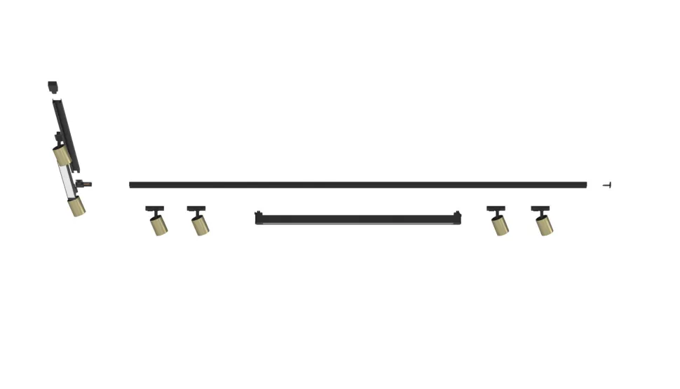 Sistema binario angolare monofase led 4000k spot nero oro
