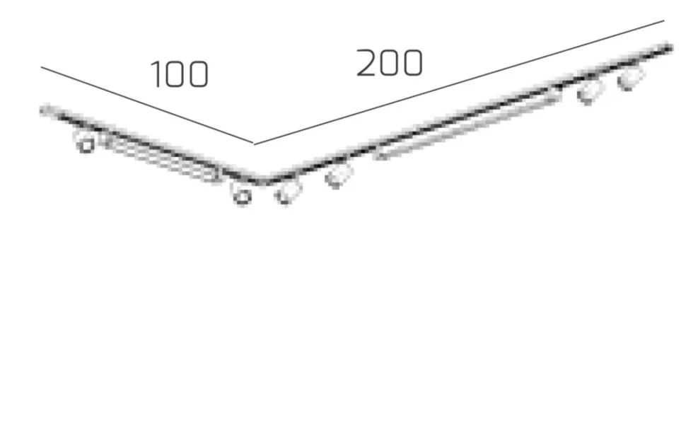 Sistema binario angolare monofase led 4000k spot nero oro
