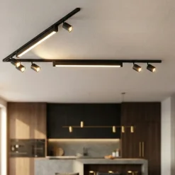 Sistema binario angolare nero monofase modulo led 4000k con spot