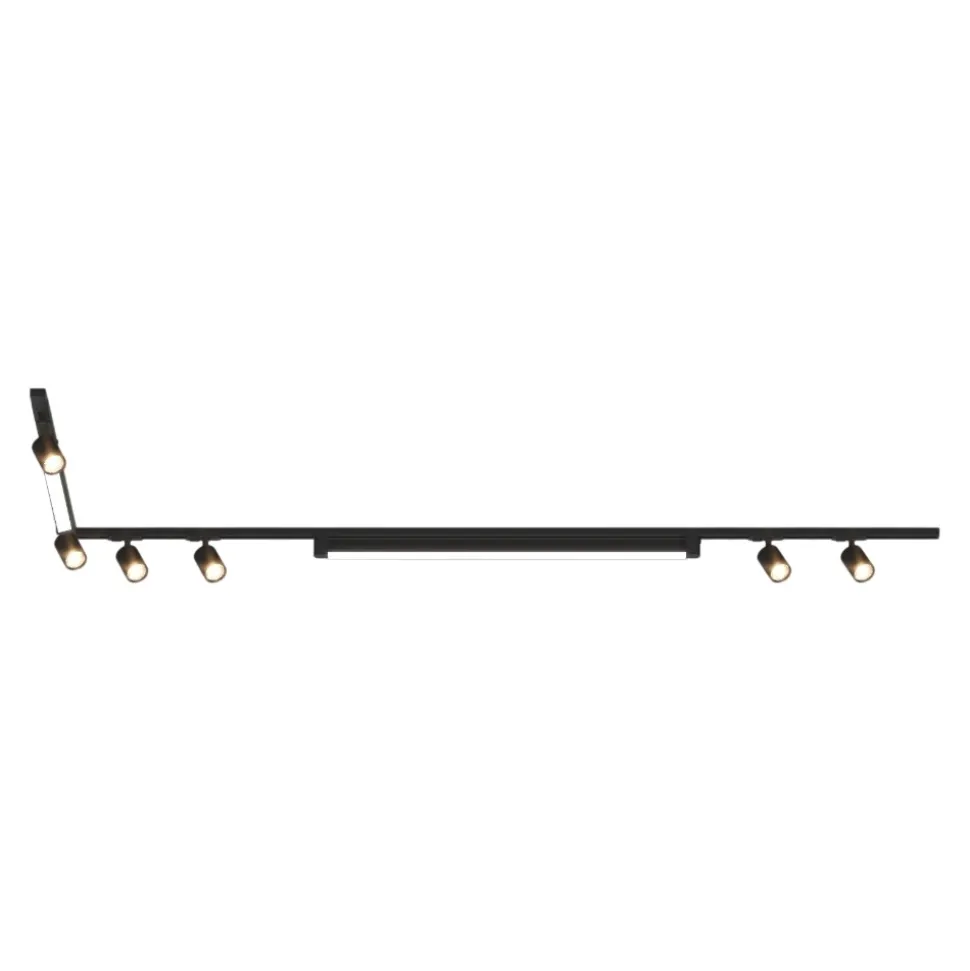 Sistema binario angolare nero monofase modulo led 4000k con spot