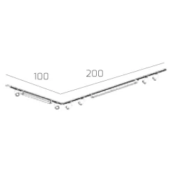 Sistema binario angolare nero monofase modulo led 4000k con spot
