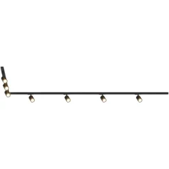 Sistema binario 300cm ad angolo monofase nero 7 spot