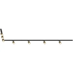 Sistema binario 300cm angolo nero oro monofase 7 spot
