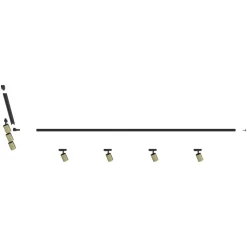 Sistema binario 300cm angolo nero oro monofase 7 spot