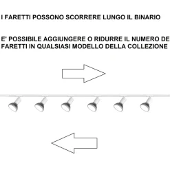 Sistema binario 300cm angolo nero oro monofase 7 spot
