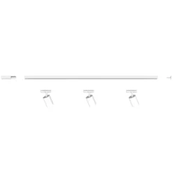 Sistema binario 100cm bianco con 3 spot orientabili