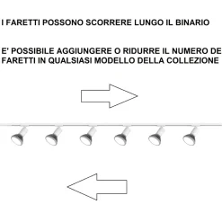 Sistema binario 100cm bianco con 3 spot orientabili
