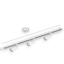 Sistema binario 100cm bianco con 3 spot orientabili