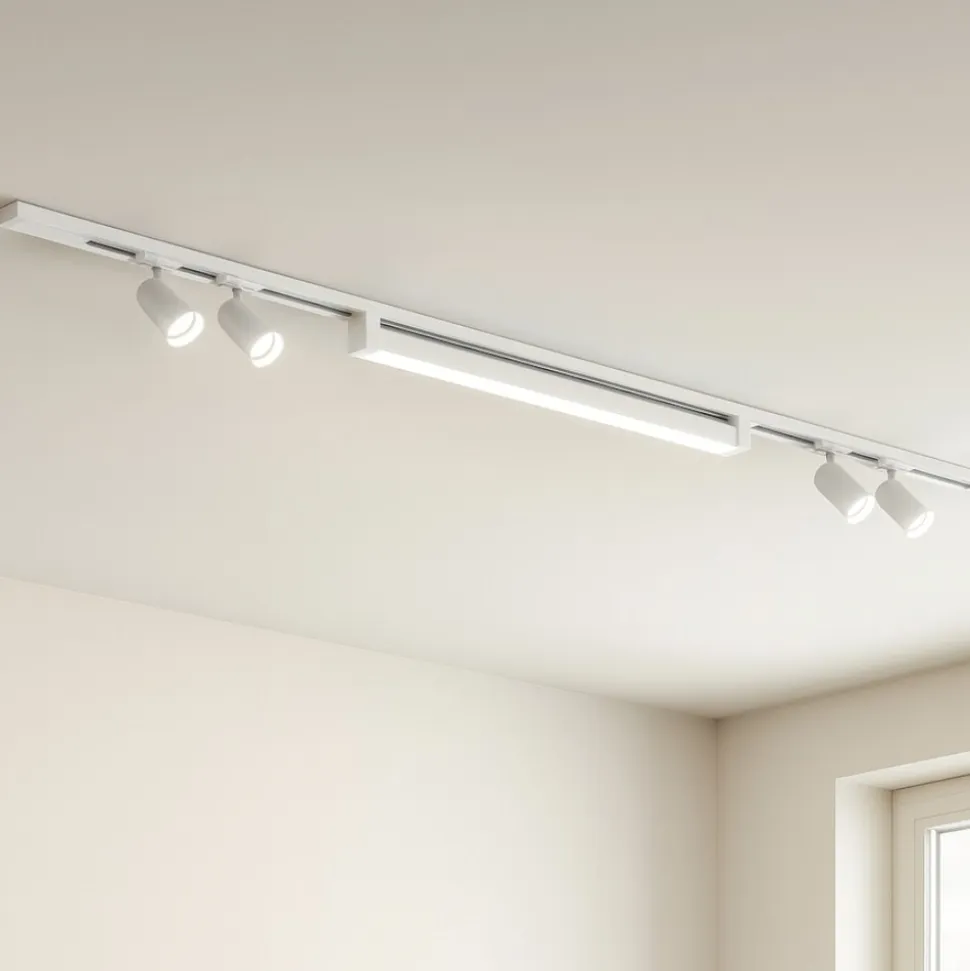 Sistema binario 200cm bianco con spot modulo led 40w 4000k