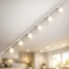 Sistema binario 200cm bianco con 6 spot gx53 orientabili monofase