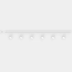 Sistema binario 200cm bianco con 6 spot gx53 orientabili monofase