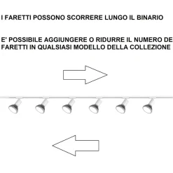 Sistema binario 200cm bianco con 6 spot gx53 orientabili monofase