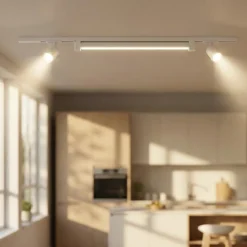 Sistema binario 100cm bianco led 28w 4000k monofase spot orientabili