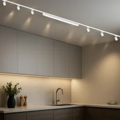Sistema binario 300cm bianco monofase modulo led 40w 4000k con spot