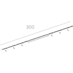 Sistema binario 300cm bianco monofase modulo led 40w 4000k con spot