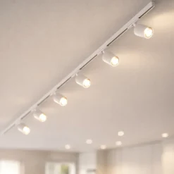 Sistema binario 200cm bianco monofase con 6 spot orientabili