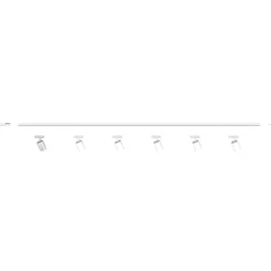 Sistema binario 200cm bianco monofase con 6 spot orientabili