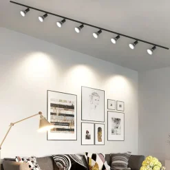 Sistema binario 300cm monofase nero 8 spot e27 orientabili