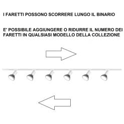 Sistema binario 300cm monofase nero 8 spot e27 orientabili