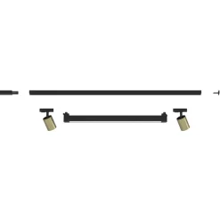 Sistema binario 100cm nero modulo led 28w 4000k spot oro