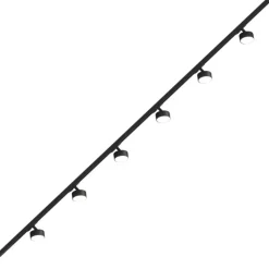 Sistema binario 200cm nero monofase con 6 spot gx53 orientabili