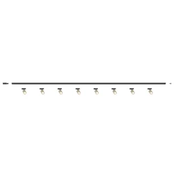 Sistema binario 300cm sabbia monofase elettrificato nero con 8 spot