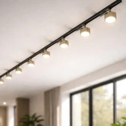 Sistema binario elettrificato 300cm monofase con spot gx53 sabbia