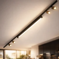 Sistema binario modulo led 40w 3000k nero oro con spot