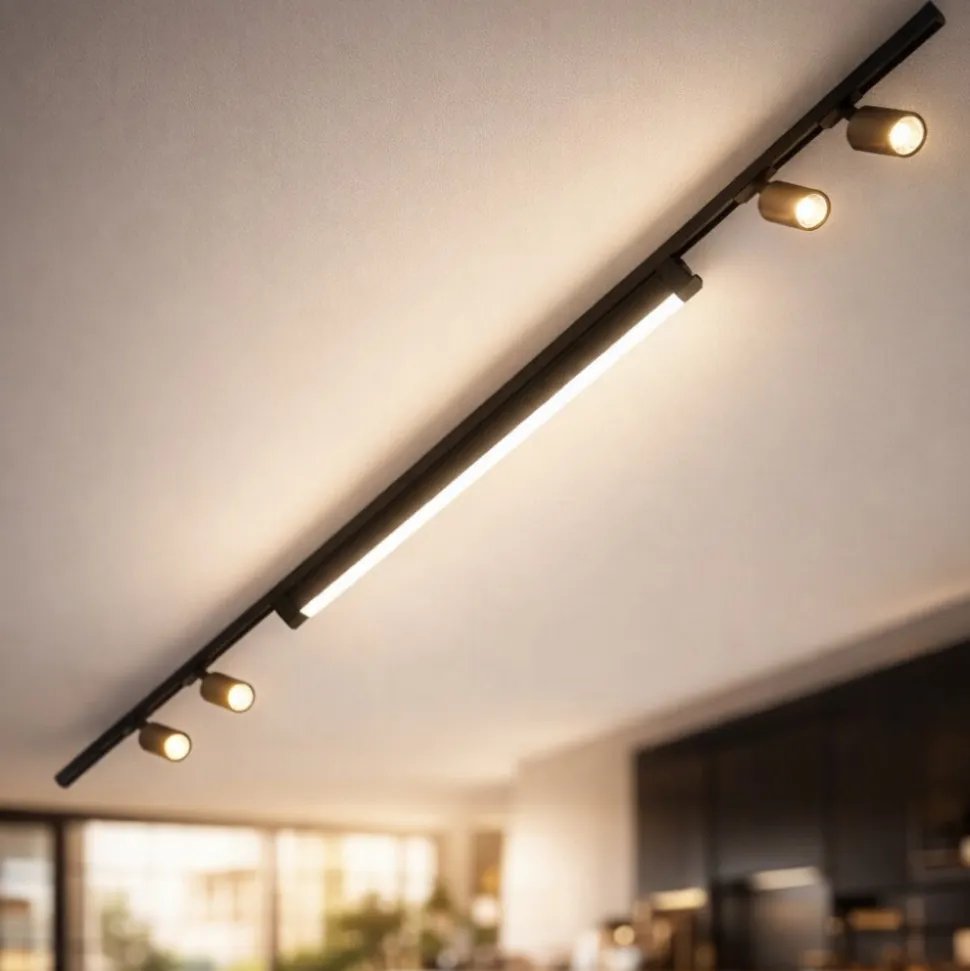 Sistema binario modulo led 40w 3000k nero oro con spot