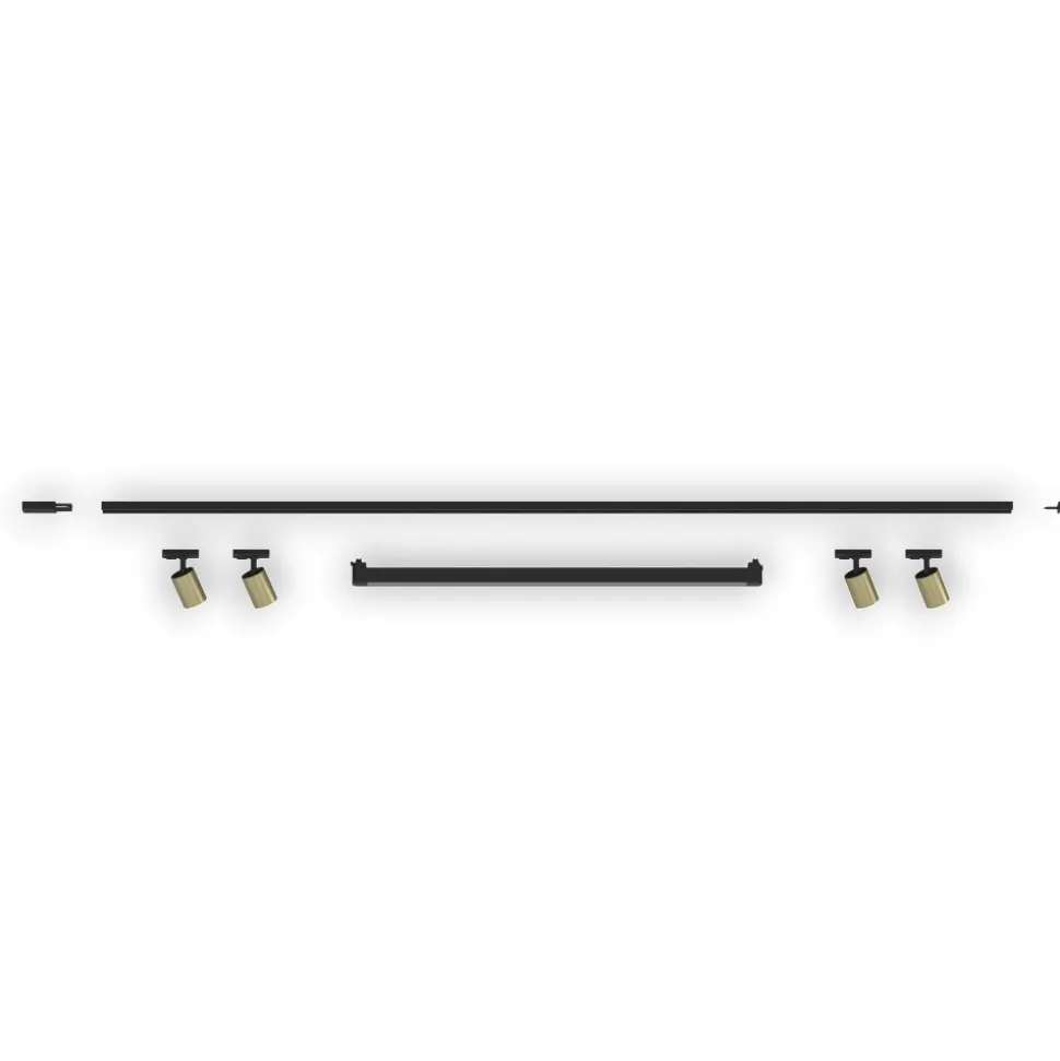 Sistema binario modulo led 40w 3000k nero oro con spot
