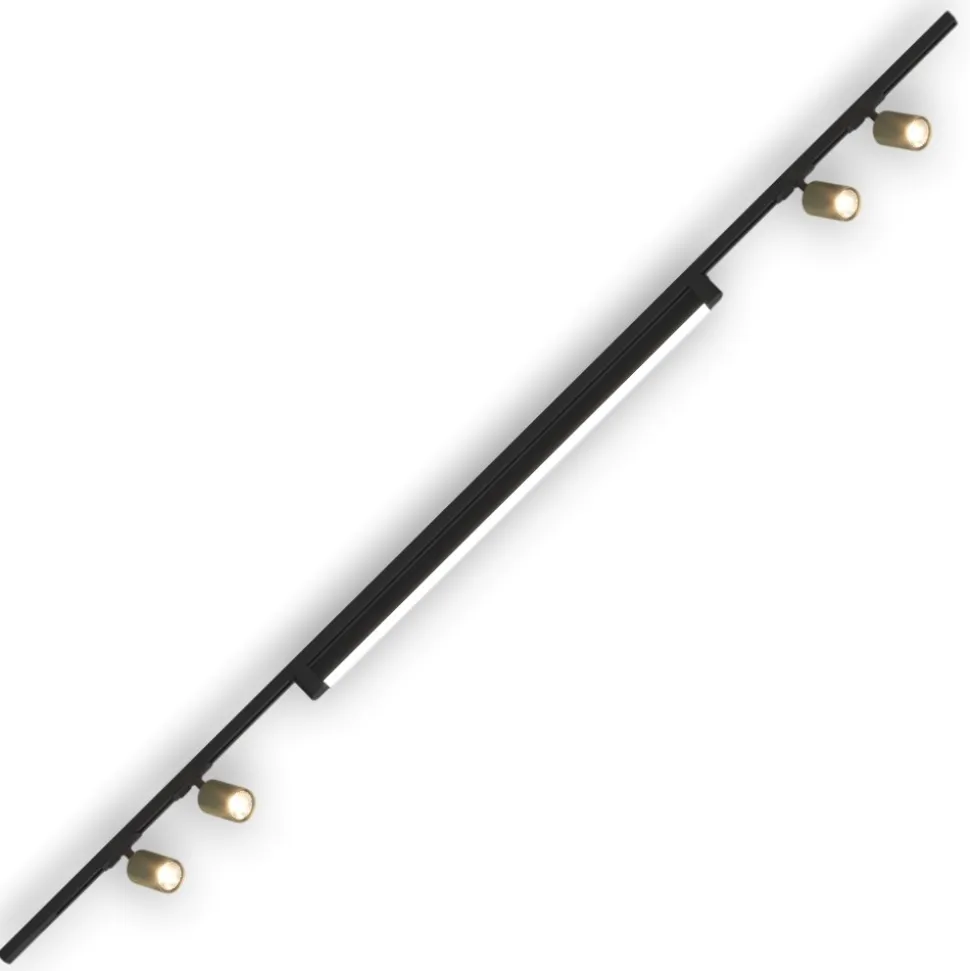 Sistema binario modulo led 40w 3000k nero oro con spot