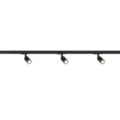 Sistema binario monofase nero 100cm 3 spot orientabili gu10