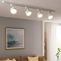 Sistema binario trifase 100cm bianco con 4 faretti gx53 orientabili