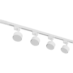 Sistema binario trifase 100cm bianco con 4 faretti gx53 orientabili