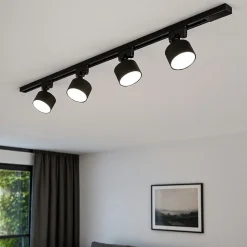 Sistema binario trifase 100cm nero con faretti gx53 orientabili