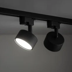 Sistema binario trifase 100cm nero con faretti gx53 orientabili