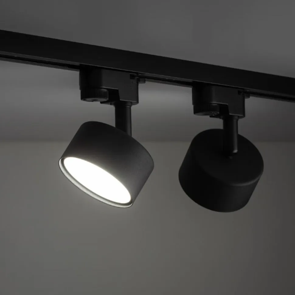 Sistema binario trifase 100cm nero con faretti gx53 orientabili