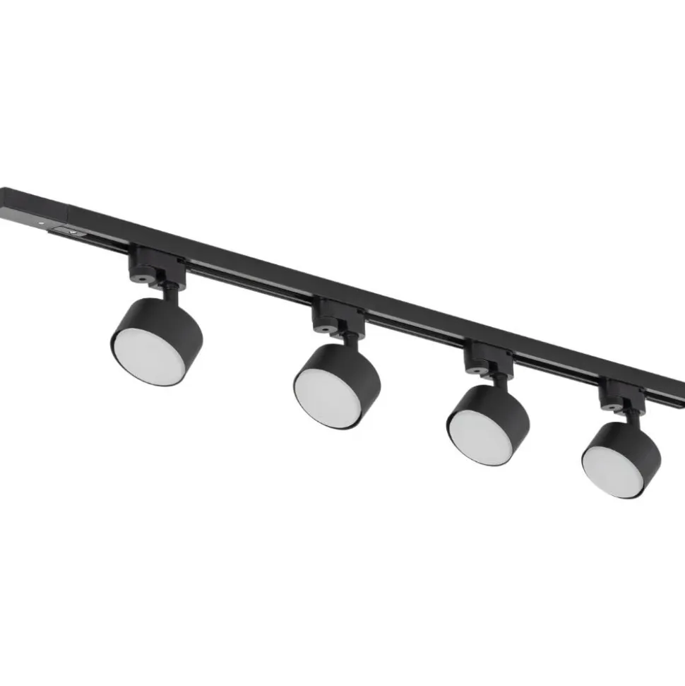 Sistema binario trifase 100cm nero con faretti gx53 orientabili