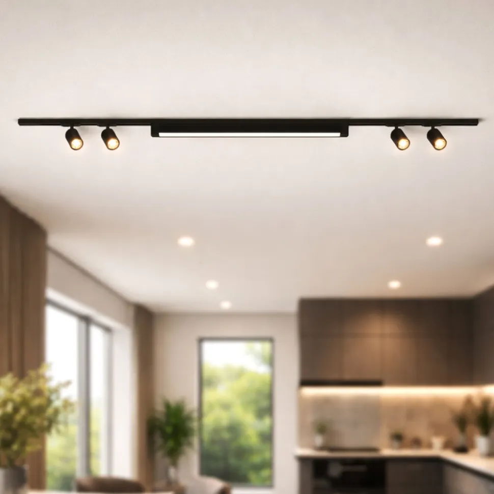 Sistema con spot a binario 200cm nero led 40w 4000k