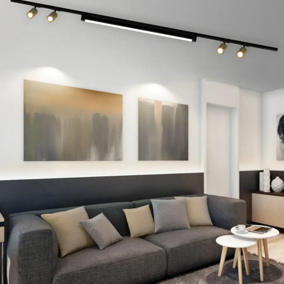 Sistema con spot binario 200cm oro nero modulo led 40w 4000k