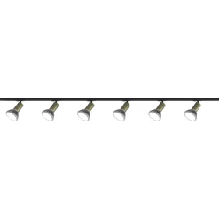 Sistema di luci a binario 200cm oro con con 6 spot e27 orientabili