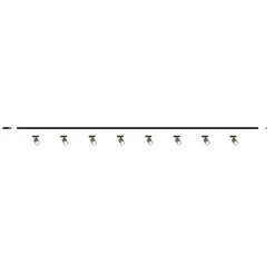 Sistema illuminazione a binario 300cm nero con 8 spot oro