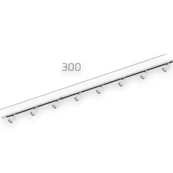 Sistema illuminazione a binario 300cm nero con 8 spot oro